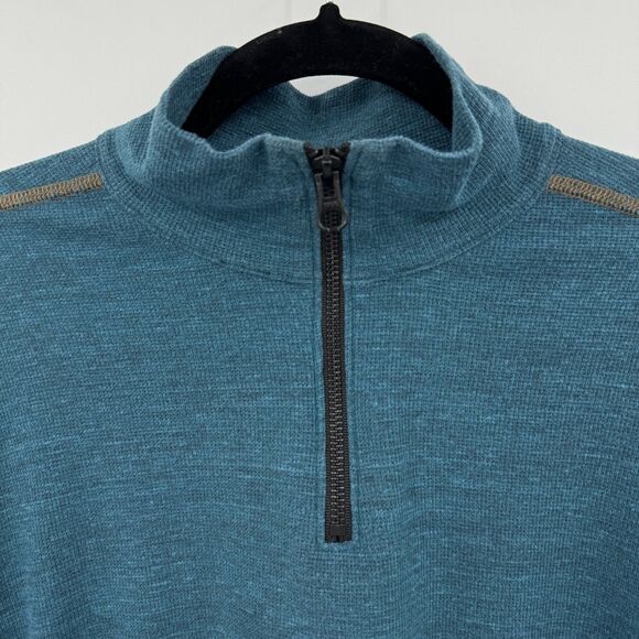 AGAVE Blue Julias Long Sleeve Quarter 1/4 Zip Pullover Sweater Size L - Picture 2 of 6